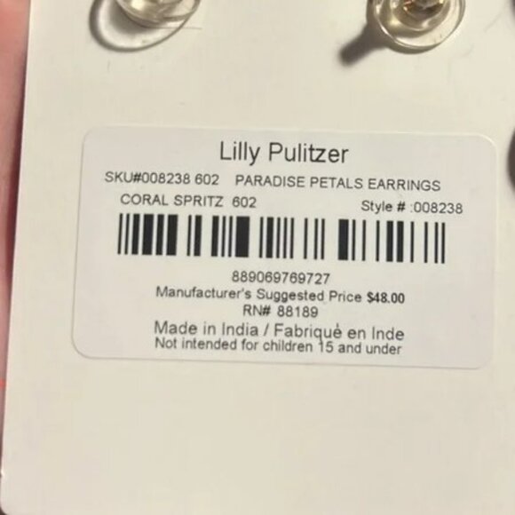 Lilly Pulitzer Pink and Gold Tassel Earrings - Picture 4 of 4